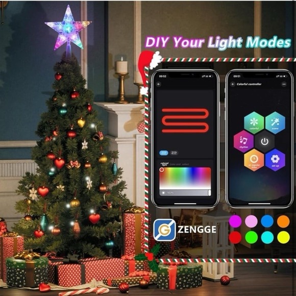 Christmas Tree Topper, 9" Lighted Christmas Tree Topper Star KBG LED 20 Light Mo - Picture 6 of 9